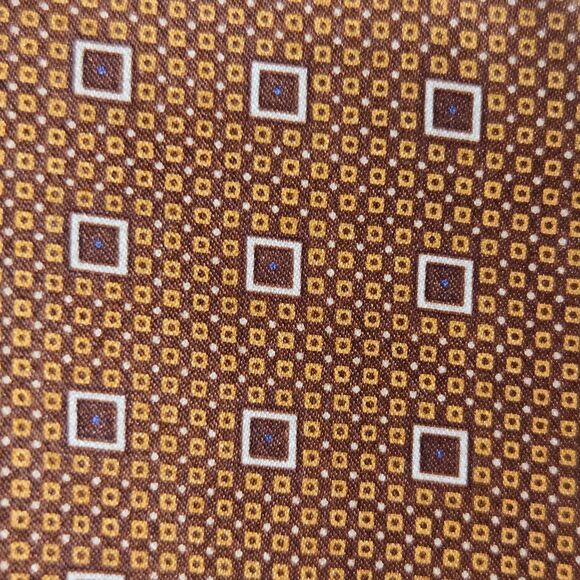 Brioni Mens Tie Geometric Copper Brown Silk Italy Modern Designer 64x3.25 long - Picture 2 of 6
